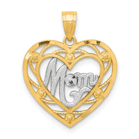Load image into Gallery viewer, 10K &amp; Rhodium MOM Heart Charm
