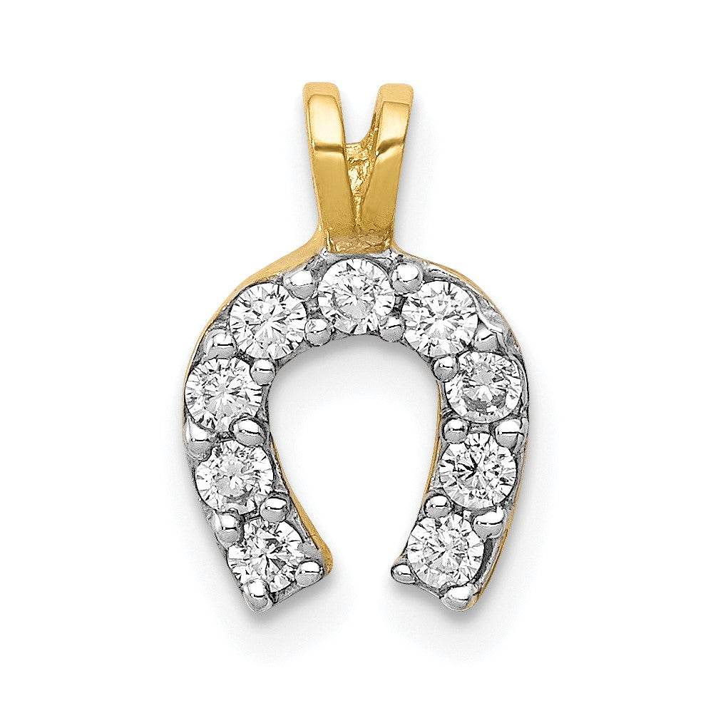 10k Small CZ Horseshoe Charm