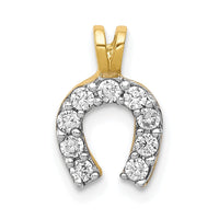 Load image into Gallery viewer, 10k Small CZ Horseshoe Charm
