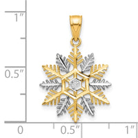Load image into Gallery viewer, 10K w/Rhodium Snowflake Charm
