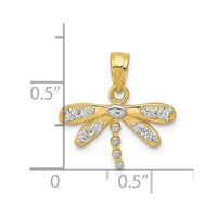Load image into Gallery viewer, 10K w/ Rhodium CZ Dragonfly Charm
