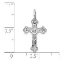 Load image into Gallery viewer, 10k White Gold Diamond-cut Crucifix Charm
