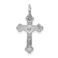 Load image into Gallery viewer, 10k White Gold Diamond-cut Crucifix Charm
