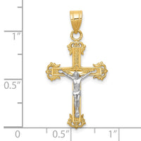 Load image into Gallery viewer, 10K Two-tone Diamond-cut Crucifix Pendant
