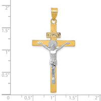 Load image into Gallery viewer, 10K Two-tone INRI Crucifix Pendant

