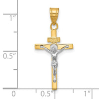 Load image into Gallery viewer, 10K Two-tone INRI Crucifix Pendant
