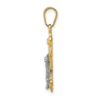 Load image into Gallery viewer, 10K Two-tone INRI Crucifix Charm
