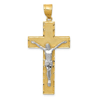 Load image into Gallery viewer, 10K Two-tone Diamond-cut Crucifix Pendant
