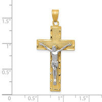 Load image into Gallery viewer, 10K Two-tone Diamond-cut Crucifix Pendant
