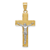 Load image into Gallery viewer, 10K Two-tone Diamond-cut Crucifix Pendant
