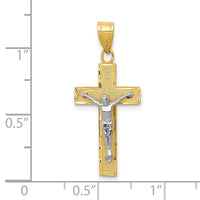 Load image into Gallery viewer, 10K Two-tone Diamond-cut Crucifix Charm
