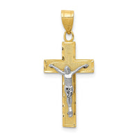 Load image into Gallery viewer, 10K Two-tone Diamond-cut Crucifix Charm
