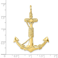 Load image into Gallery viewer, 10K 3-D Solid Anchor with Rope Pendant
