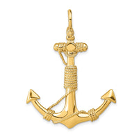 Load image into Gallery viewer, 10K 3-D Solid Anchor with Rope Pendant
