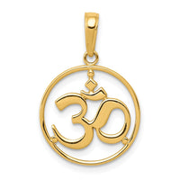 Load image into Gallery viewer, 10K Cut-out Round Frame Yoga Om Symbol Pendant
