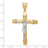 Load image into Gallery viewer, 10k Two-tone CZ Crucifix Pendant
