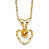 Load image into Gallery viewer, 10k Madi K 3mm Citrine Heart Birthstone Necklace
