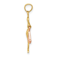 Load image into Gallery viewer, 10k Two-tone Stork w/Dangling Baby Charm
