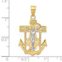 Load image into Gallery viewer, 10k Two-tone Mariner&#39;s Crucifix Pendant
