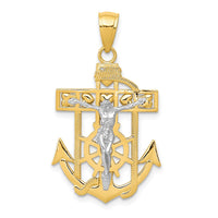 Load image into Gallery viewer, 10k Two-tone Mariner&#39;s Crucifix Pendant

