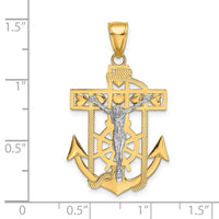 Load image into Gallery viewer, 10k Two-tone Mariner&#39;s Crucifix Pendant
