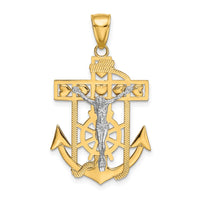 Load image into Gallery viewer, 10k Two-tone Mariner&#39;s Crucifix Pendant
