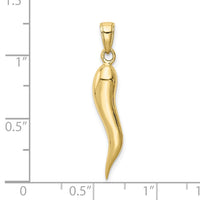 Load image into Gallery viewer, 10K Large Italian Horn Pendant
