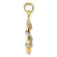 Load image into Gallery viewer, 10K Two-Tone 3D Anchor W/Rope Pendant
