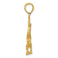 Load image into Gallery viewer, 10K Satin Diamond-cut Eagle Pendant
