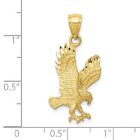 Load image into Gallery viewer, 10K Satin Diamond-cut Eagle Pendant
