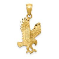 Load image into Gallery viewer, 10K Satin Diamond-cut Eagle Pendant
