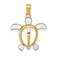 Load image into Gallery viewer, 10K w/Rhodium Turtle Pendant
