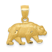 Load image into Gallery viewer, 10K Diamond-cut Bear Pendant
