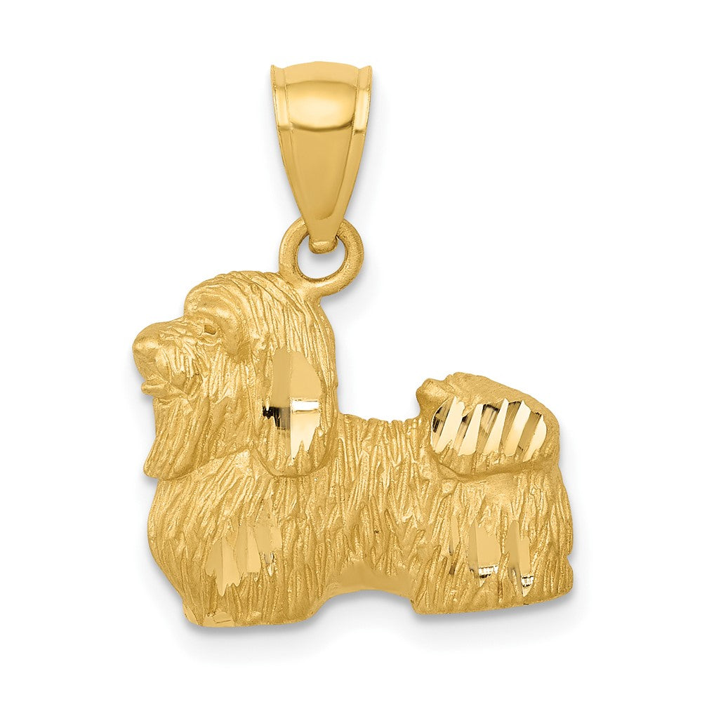 10K Diamond-cut Shih Tzu Pendant