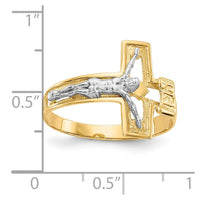 Load image into Gallery viewer, 10K Two-tone Crucifix Men&#39;s Ring
