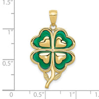 Load image into Gallery viewer, 10K 4-Leaf Clover Pendant with Enameled Tips
