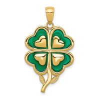 Load image into Gallery viewer, 10K 4-Leaf Clover Pendant with Enameled Tips
