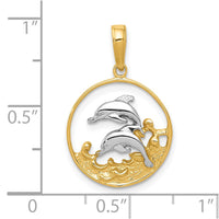 Load image into Gallery viewer, 10K w/Rhodium Double Dophins Charm
