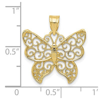 Load image into Gallery viewer, 10k Filigree Butterfly Pendant
