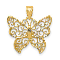 Load image into Gallery viewer, 10k Filigree Butterfly Pendant
