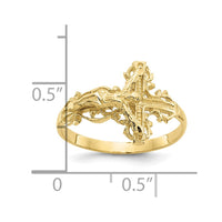 Load image into Gallery viewer, 10K Diamond-cut Crucifix Ring
