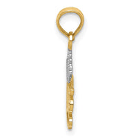 Load image into Gallery viewer, 10k w/Rhodium PRINCESS w/White Crown Charm
