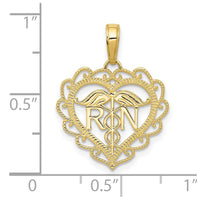 Load image into Gallery viewer, 10k Registered Nurse Heart Pendant
