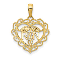 Load image into Gallery viewer, 10k Registered Nurse Heart Pendant
