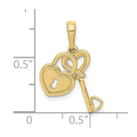Load image into Gallery viewer, 10K Polished Heart Key and Heart Lock Charm
