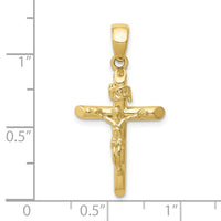 Load image into Gallery viewer, 10K Gold Polished 2-D Crucifix with Jesus on Cross Pendant
