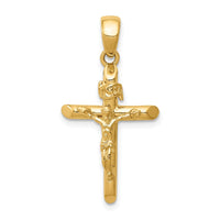 Load image into Gallery viewer, 10K Gold Polished 2-D Crucifix with Jesus on Cross Pendant
