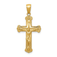 Load image into Gallery viewer, 10K Gold Polished Textured Crucifix Pendant
