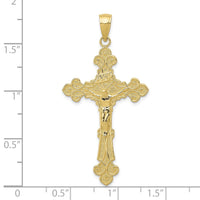 Load image into Gallery viewer, 10K Polished Textured INRI Crucifix Fleur de Lis Pendant
