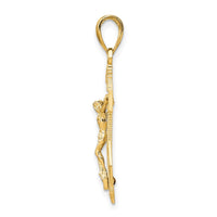 Load image into Gallery viewer, 10K Gold Polished &amp; Textured Mini Mariners Crucifix Pendant
